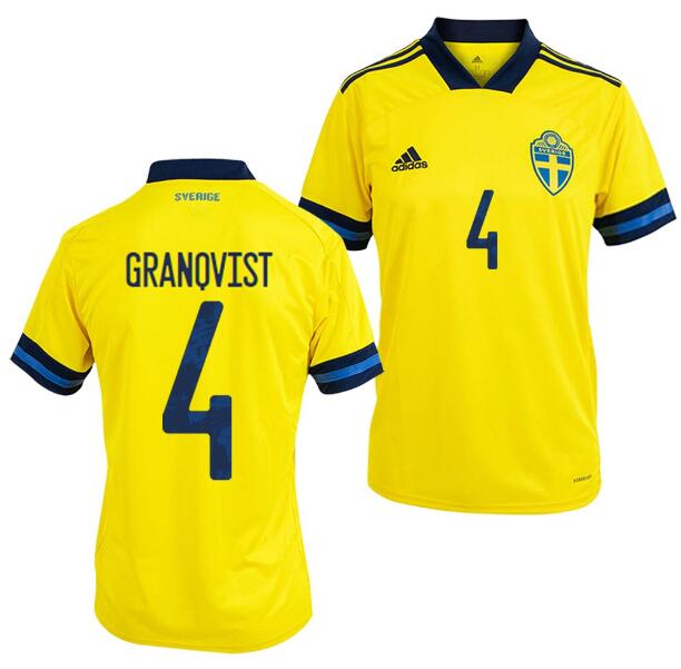 2020 EURO Sweden Home Kit Soccer Jersey Andreas Granqvist #4